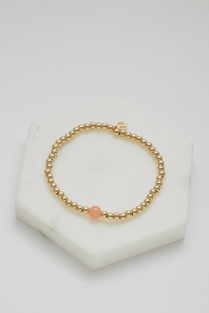 Gold Bead Bracelet - Blush