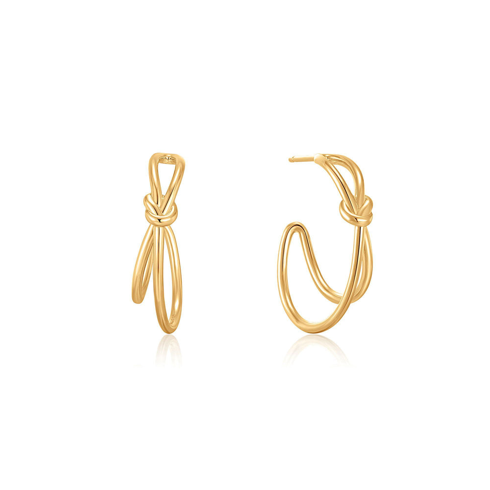Forget Me Knot Gold Knot Hoops