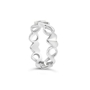 Heart Infinity Band Ring - Silver