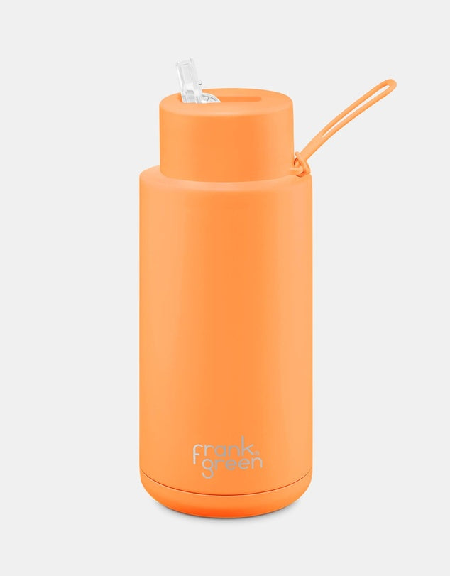 34oz Ceramic Drink Bottle - Neon Orange