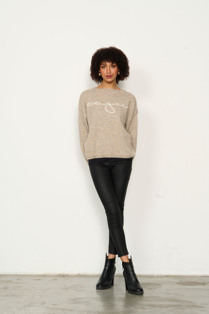 Jumper with Puff Sleeve - Oat