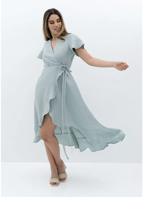 Kai Wrap Dress - Honeydew