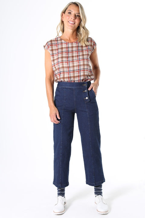 Peta Detail Jeans - Dark Denim