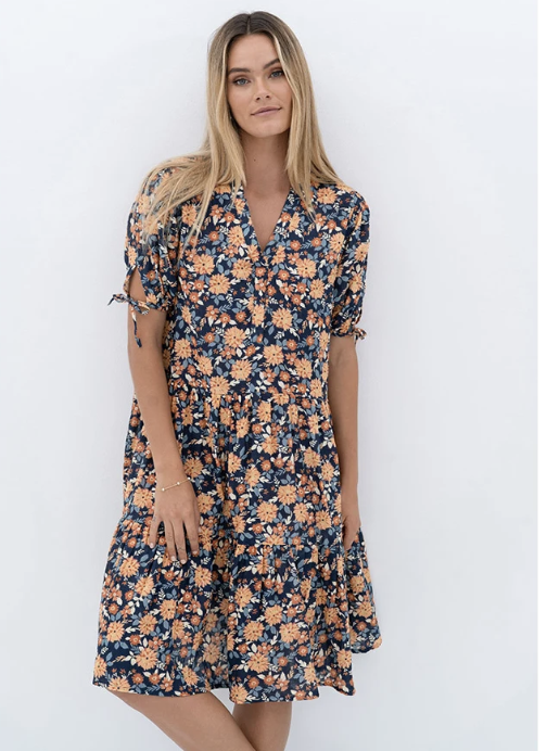 Layla Bloom Dress - Bloom Navy