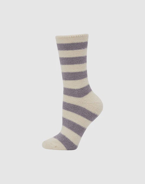 Luxe Bamboo Bed Sock - Grey Stripe