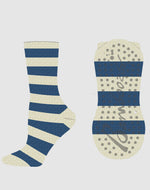 Luxe Bamboo Bed Sock - Navy Stripe