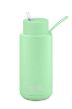 Ceramic Reusable Bottle with Straw Lid - Mint Gelato