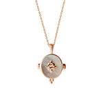 Oval Necklace with Mother of Pearl - Rose Gold