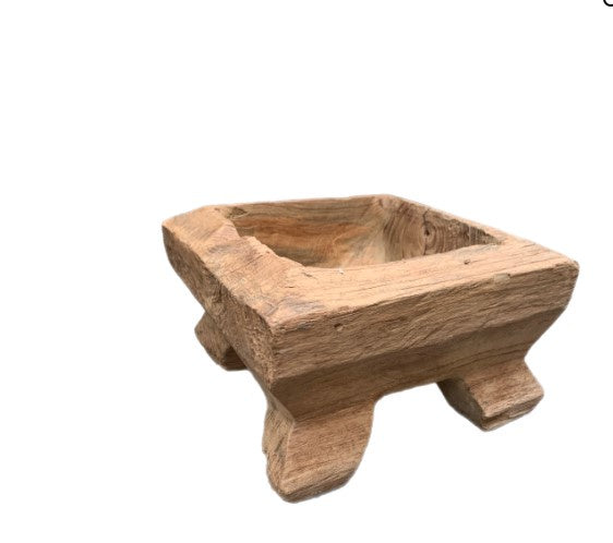 Recycled Teak Sqaure Bowl with Legs