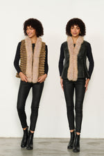 Reversible Vest Faux Fur and Leather