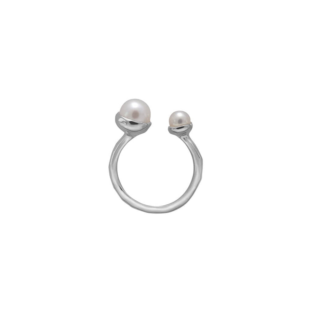 Riviera Double Pearl Ring - Silver