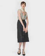 Roses Deluxe A-Line Skirt - Charcoal/Black