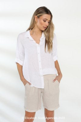 Oversized Linen Shirt - White