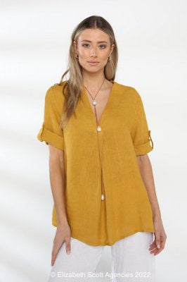 V Neck Top - Dijon