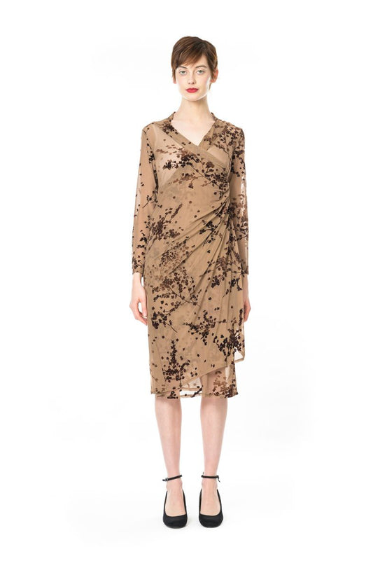 Vera Winter Wrap Dress - Mocha