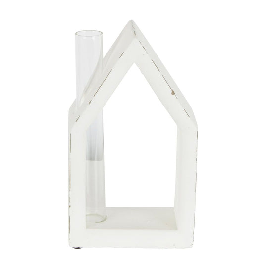 White Wooden House with Glass Chimney